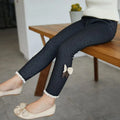 Girls Warm Jean Leggings with Bow