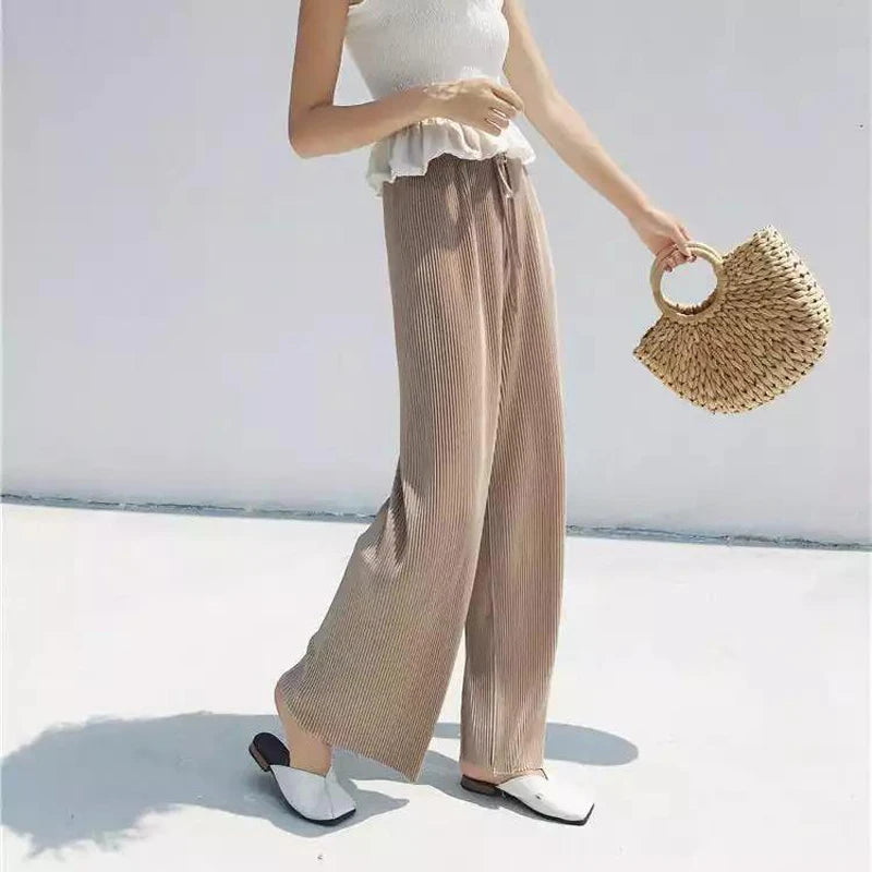 Ice Silk Wide Leg Trousers