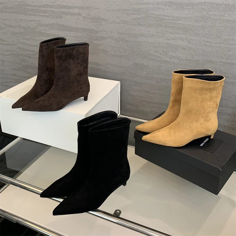 Vintage Pointed Ankle Boots