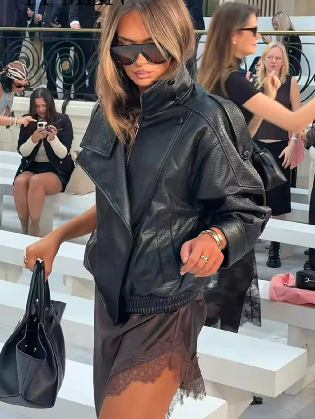 Chic Black Faux Leather Jacket