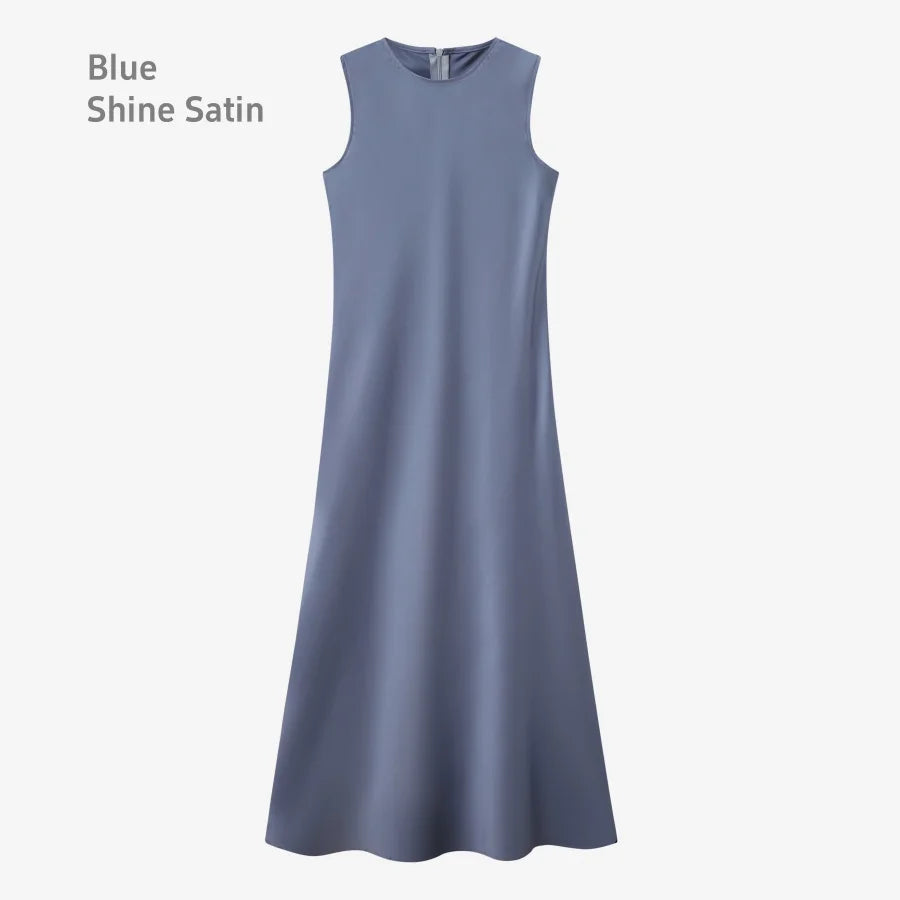 Satin Dress & Knitted Top Set