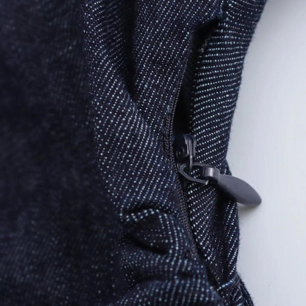 Denim Midi Dress with Lapel