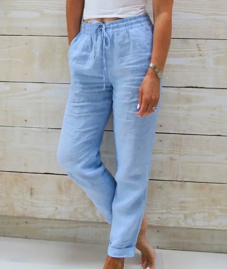 Cotton Linen Pencil Pants