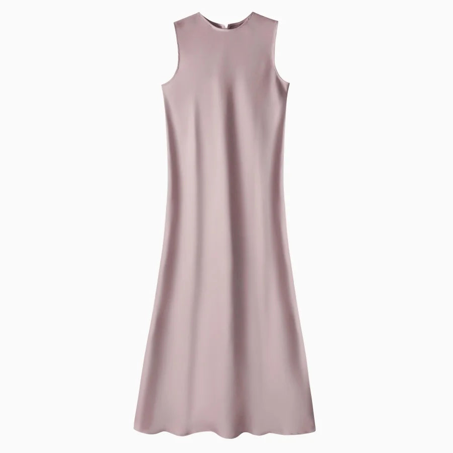 Satin Dress & Knitted Top Set
