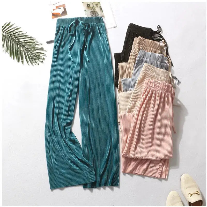 Ice Silk Wide Leg Trousers