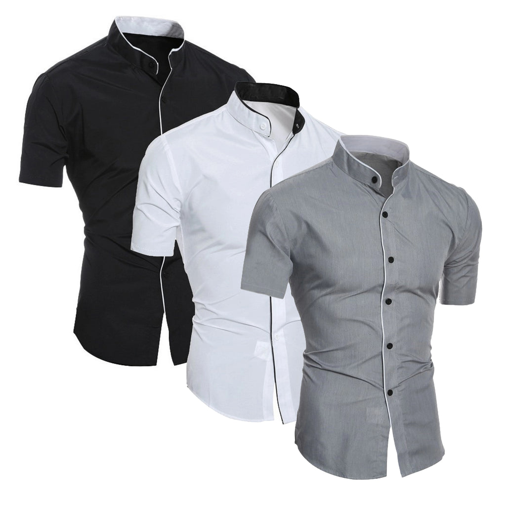 Stand-Up Collar Casual Shirt