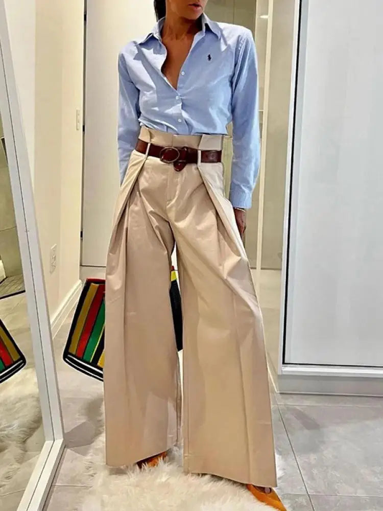 High Waist Wide Leg Trousers