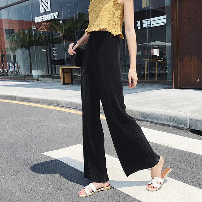 Ice Silk Wide Leg Trousers