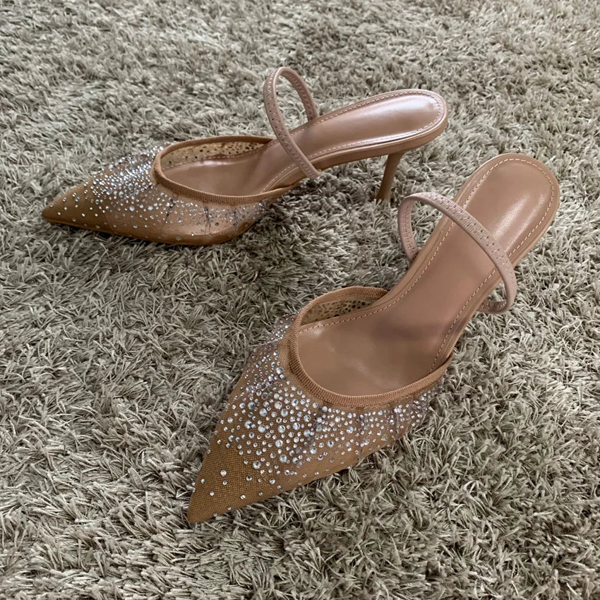 Rhinestone High Heel Sandals