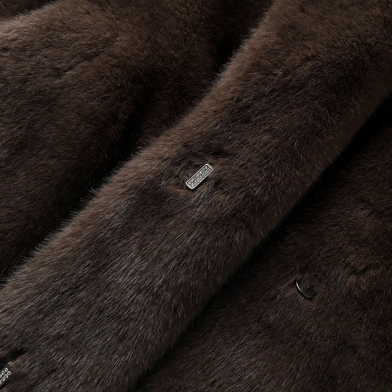 Luxury Faux Mink Fur Coat