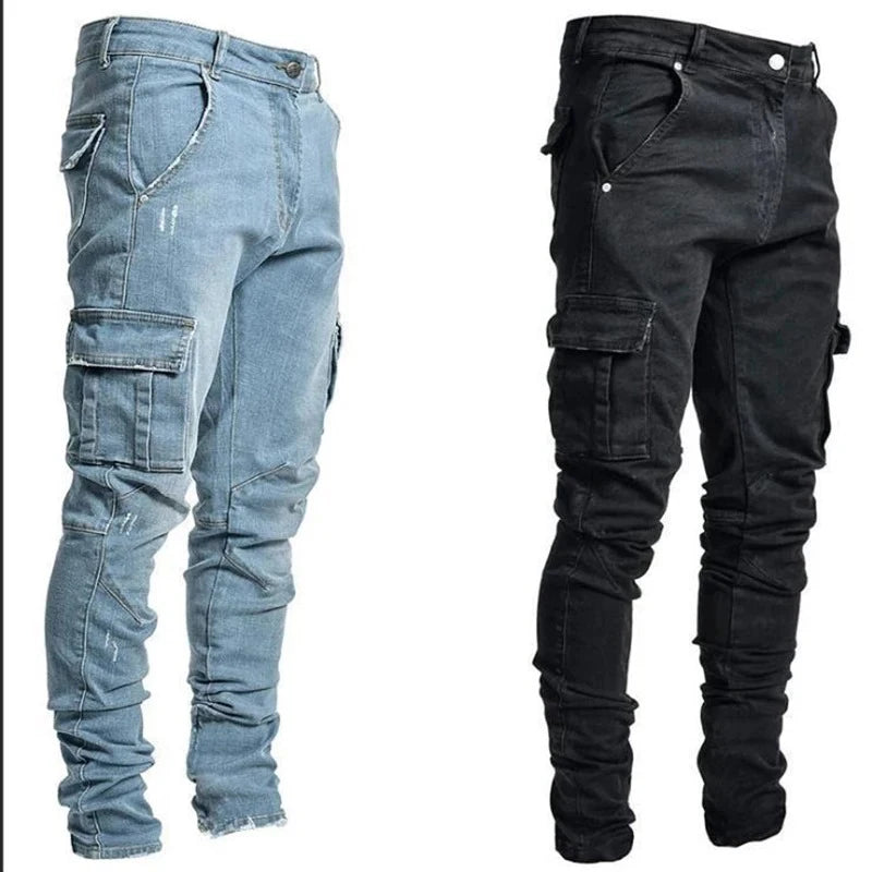 Men's Cargo Denim Jeans