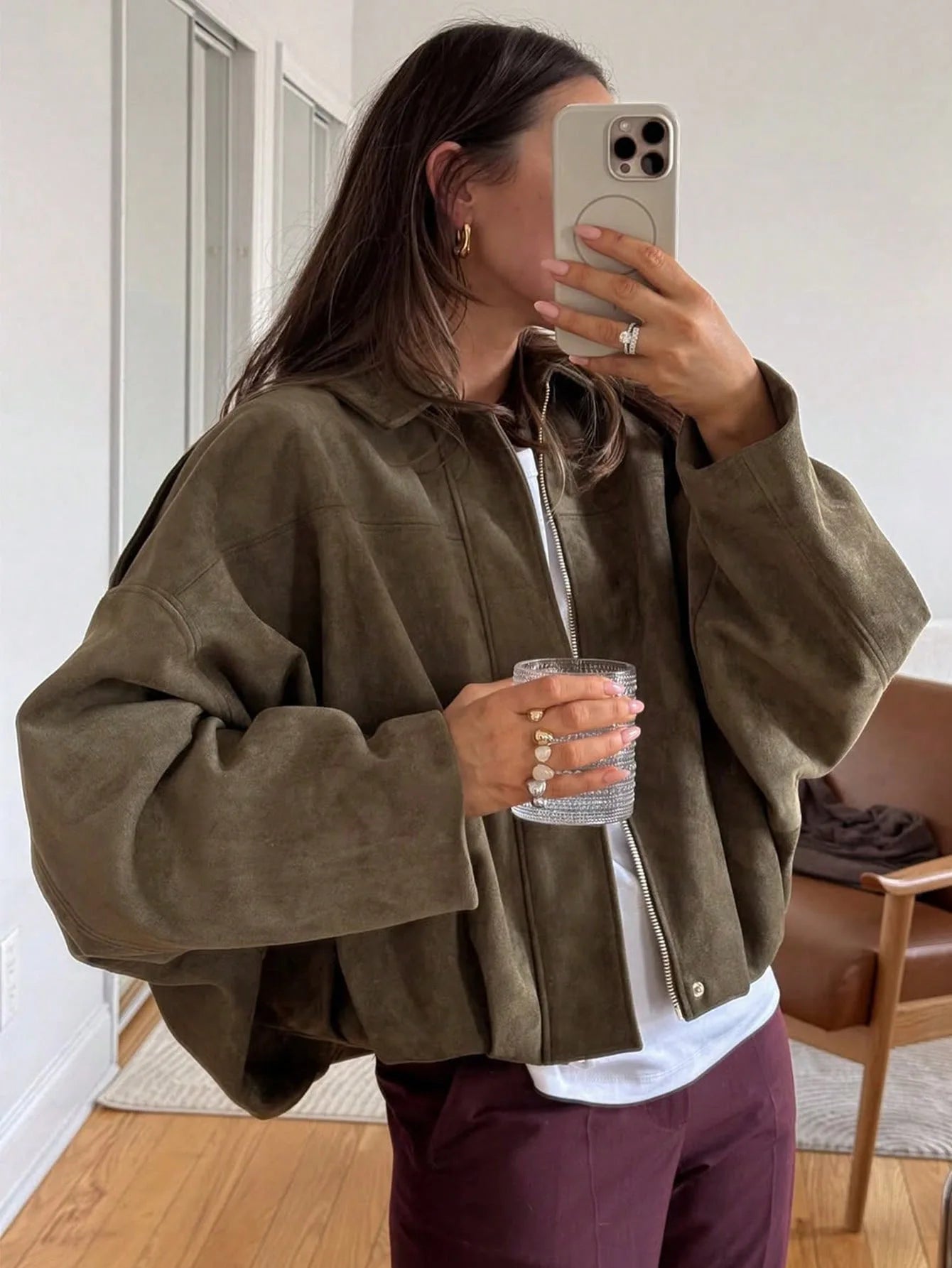 Vintage Green Bomber Jacket