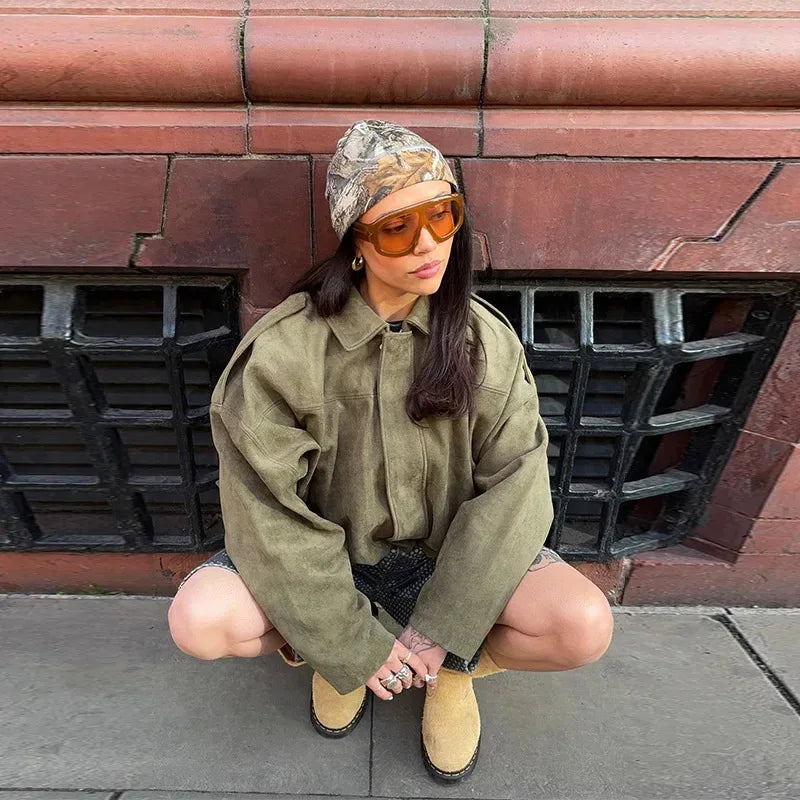 Vintage Green Bomber Jacket