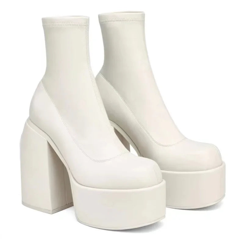 Square Toe Leather Boots