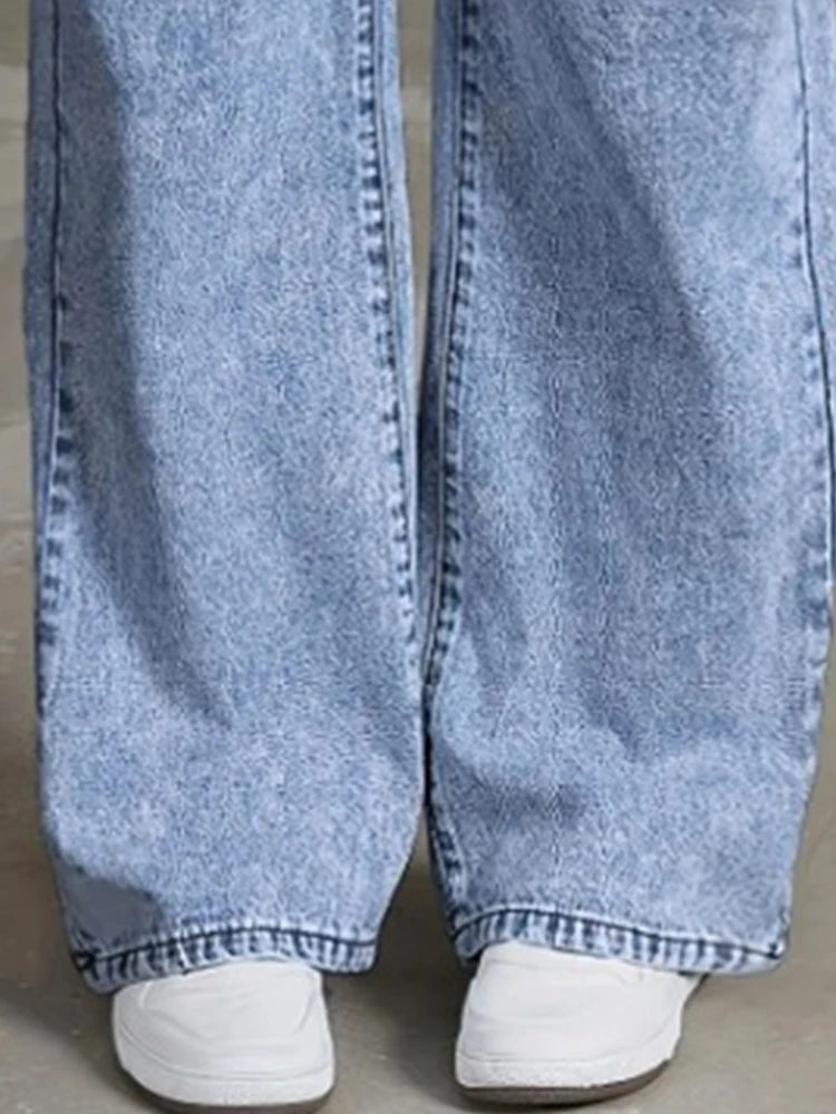 Bow Embroidered Wide Leg Jeans