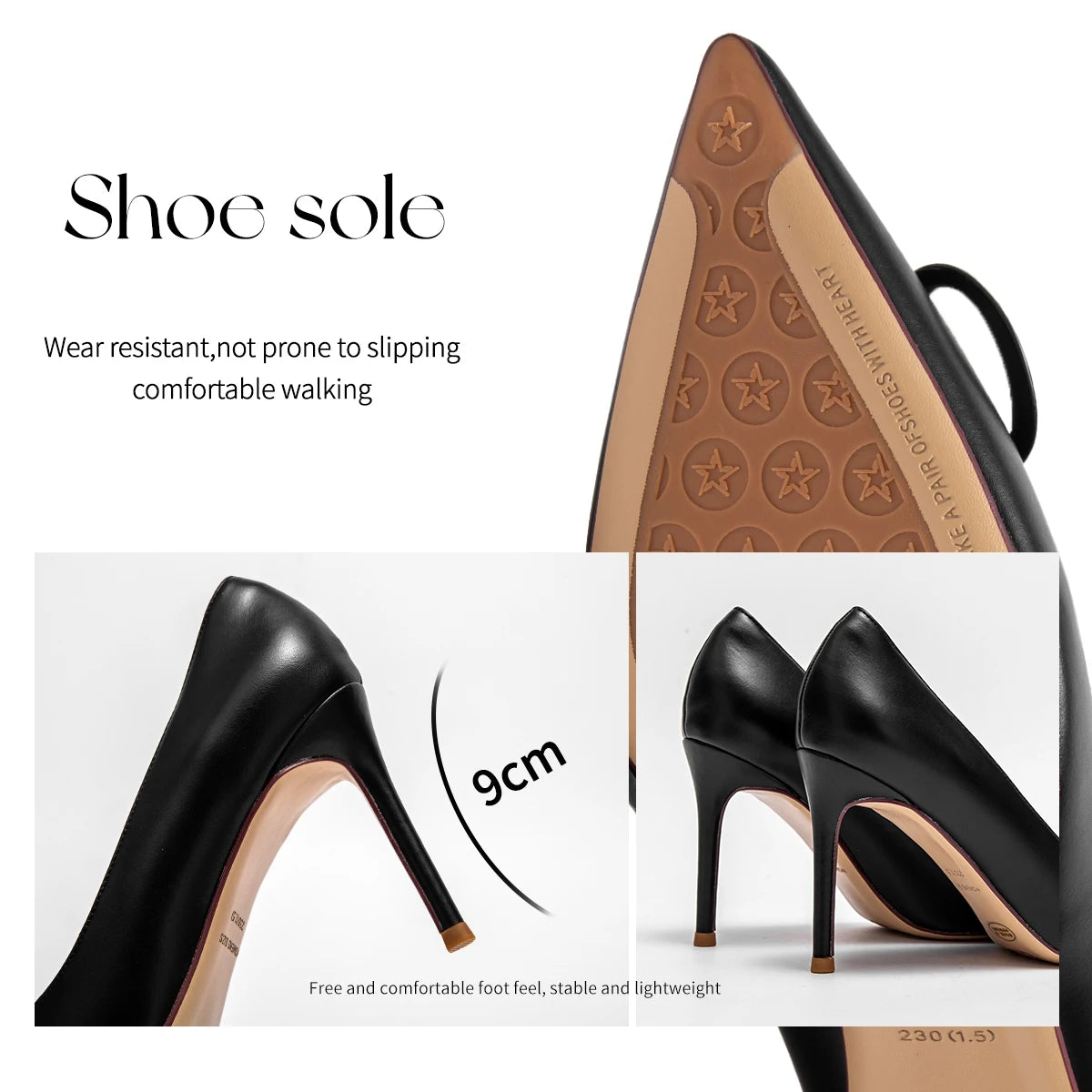 Pointed Metal Buckle Heels