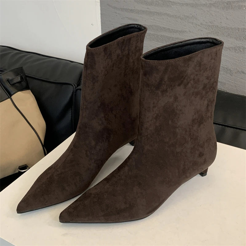 Vintage Pointed Ankle Boots
