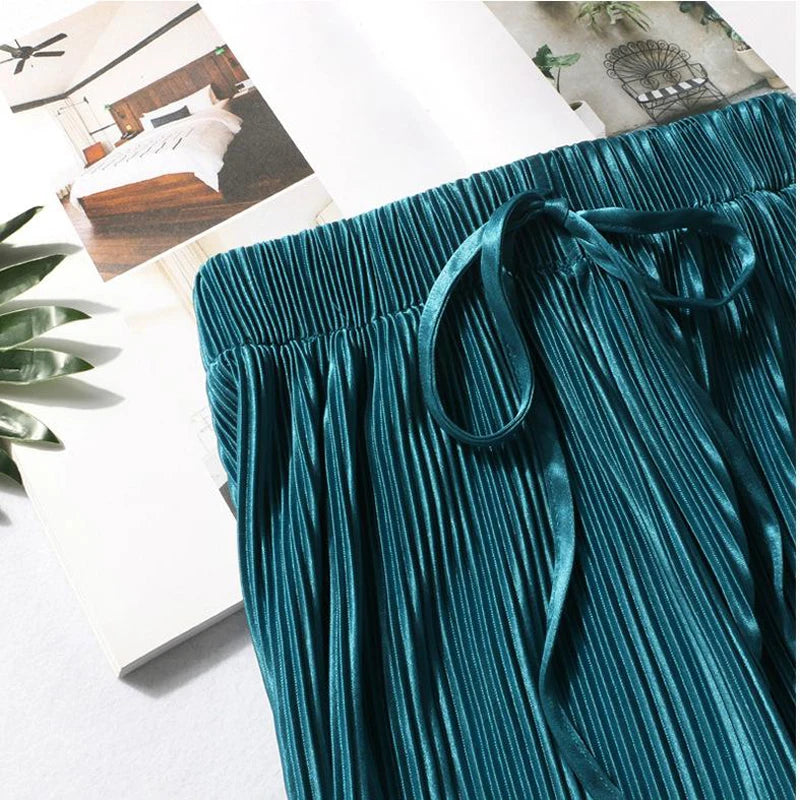 Ice Silk Wide Leg Trousers