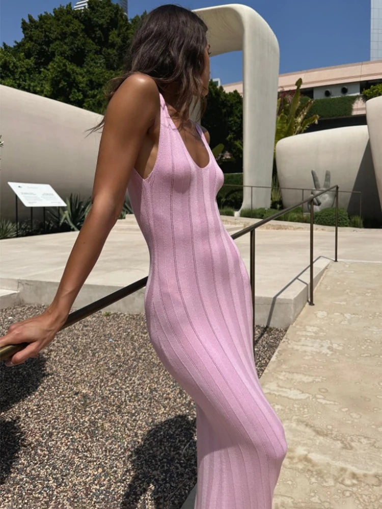 Knit Backless Maxi Dress