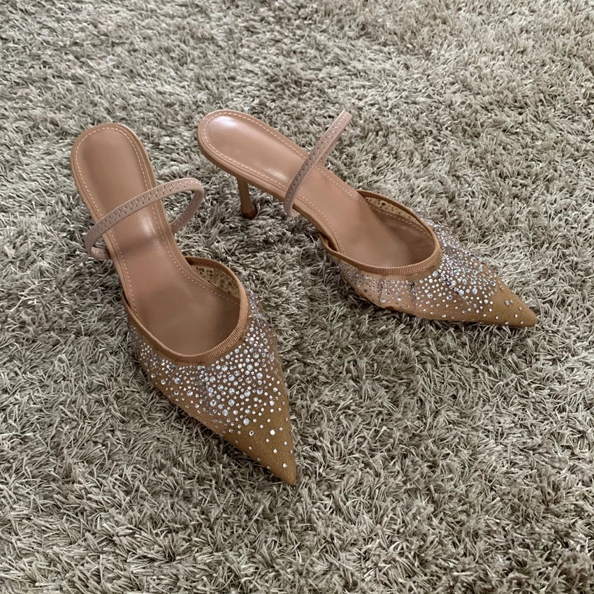 Rhinestone High Heel Sandals