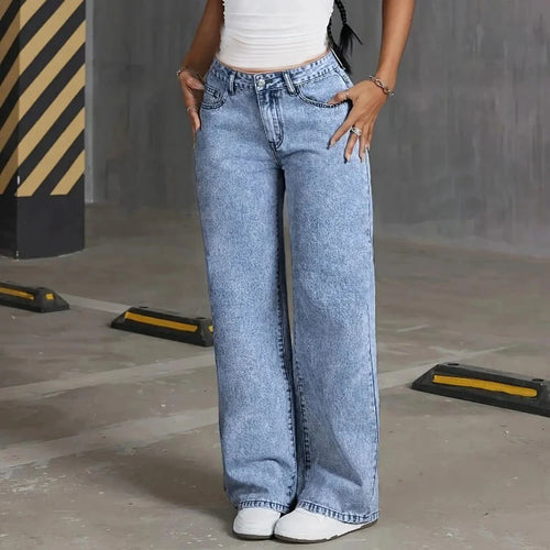 Bow Embroidered Wide Leg Jeans