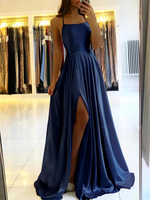 Burgundy Satin Maxi Dress