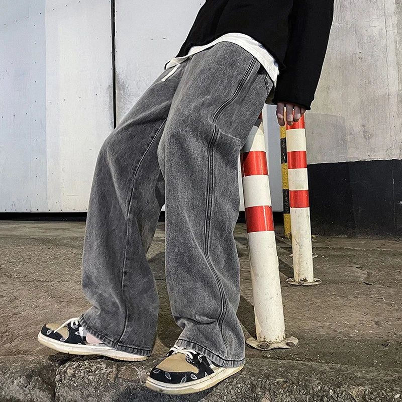 Korean Style Wide Leg Jeans