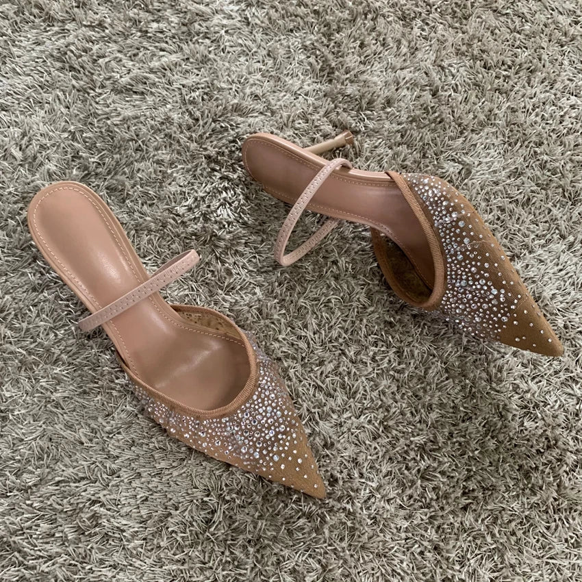 Rhinestone High Heel Sandals