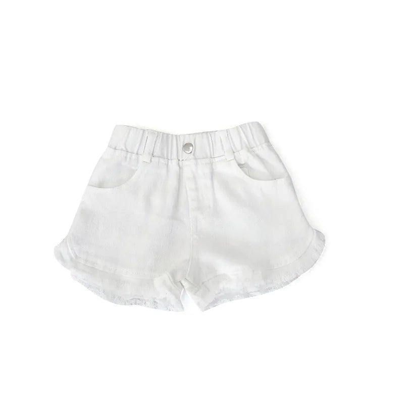 Girls Ruffle Cotton Shorts