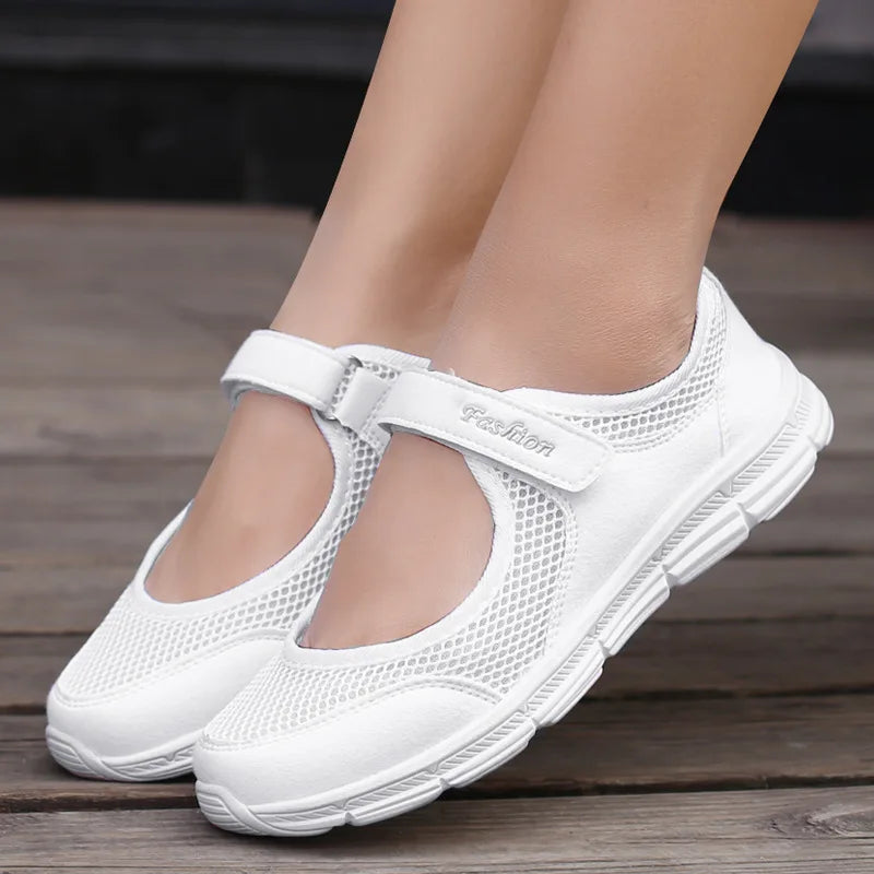 White Breathable Work Sneakers