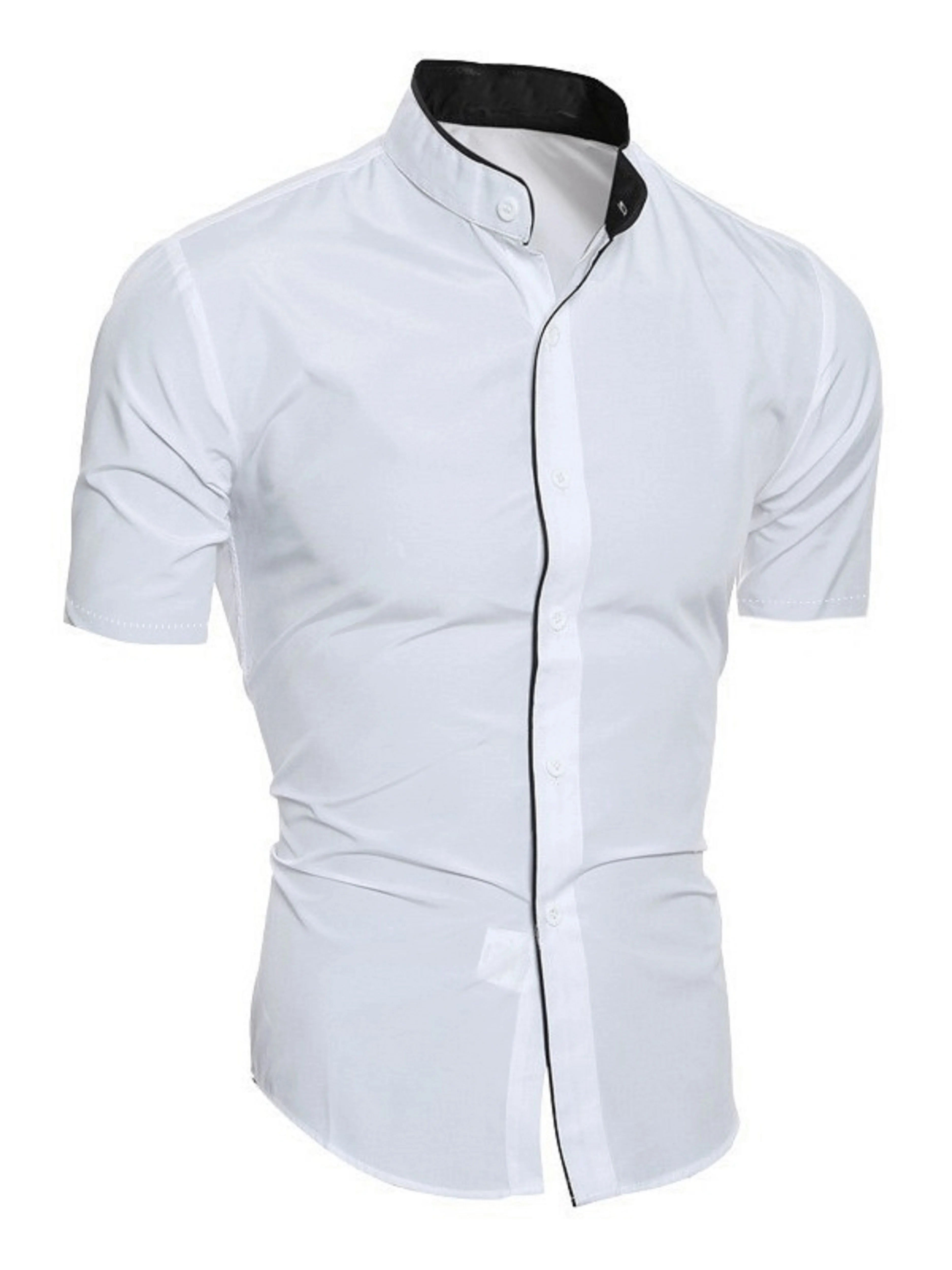 Stand-Up Collar Casual Shirt
