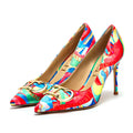 Pointed Metal Buckle Heels
