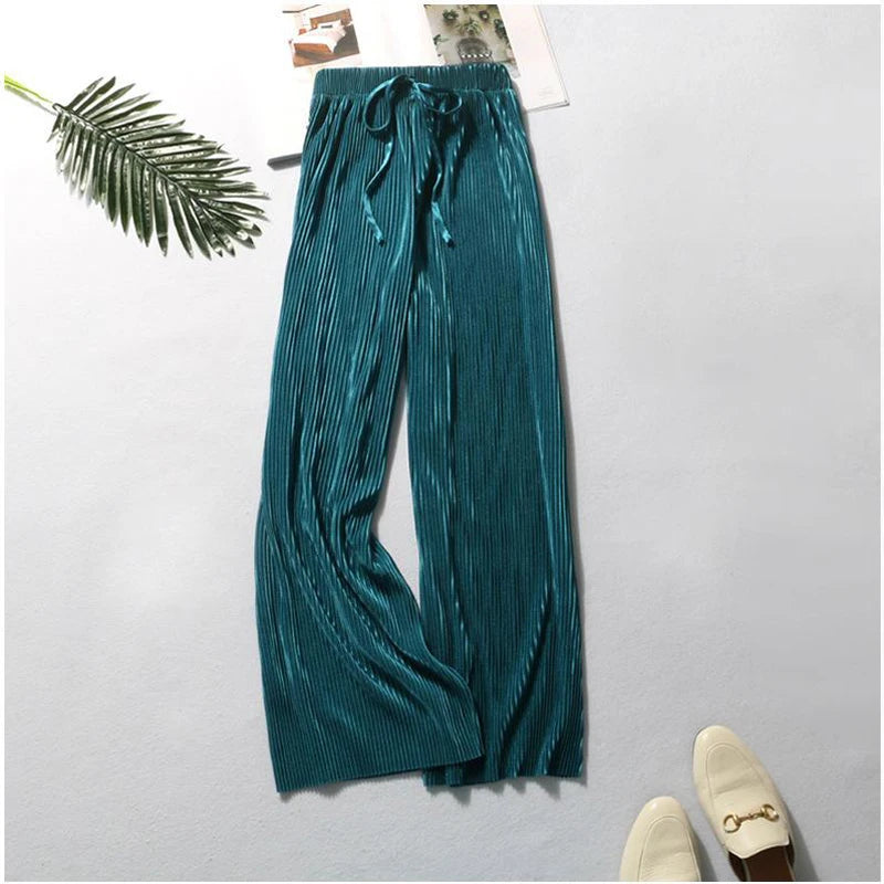 Ice Silk Wide Leg Trousers