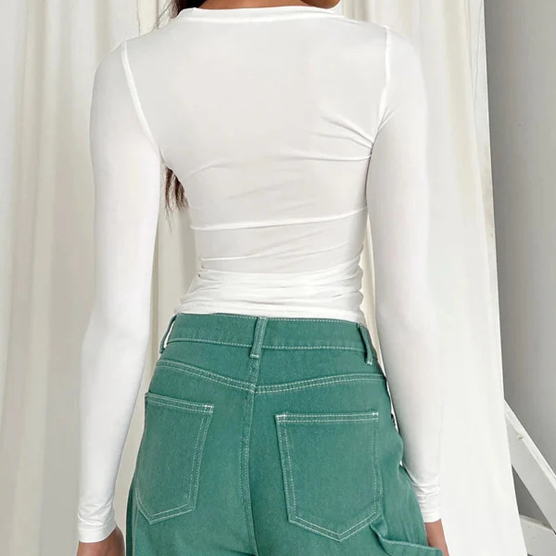 Close-Fitting Knitted Tee