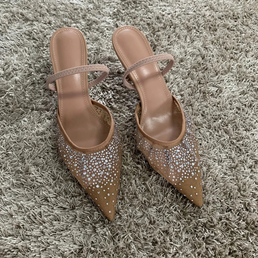 Rhinestone High Heel Sandals
