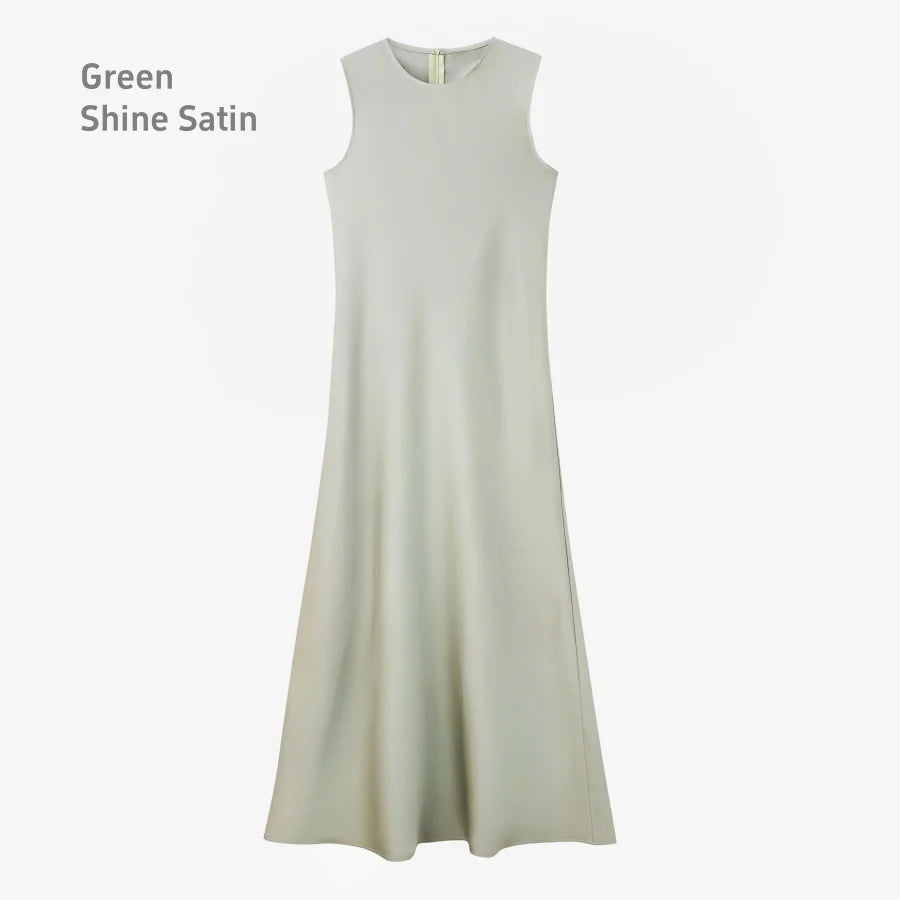 Satin Dress & Knitted Top Set