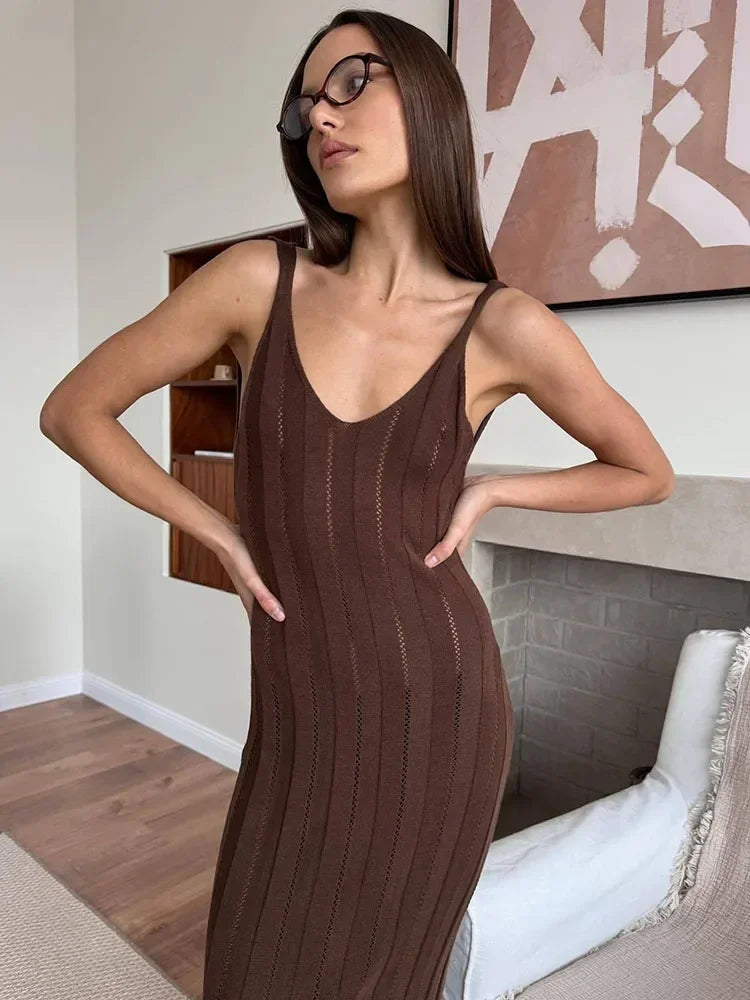 Knit Backless Maxi Dress