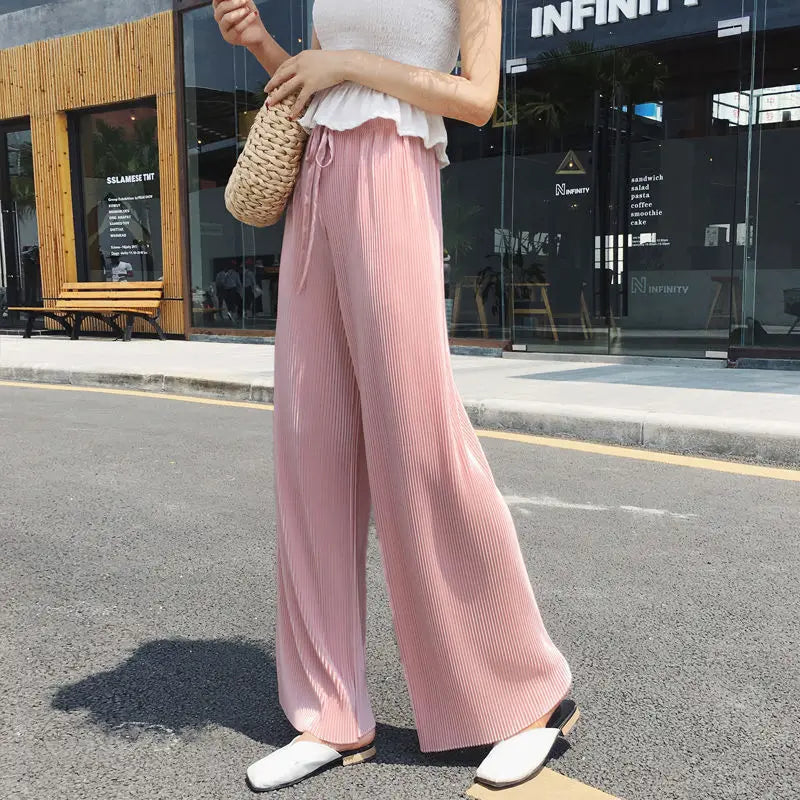 Ice Silk Wide Leg Trousers