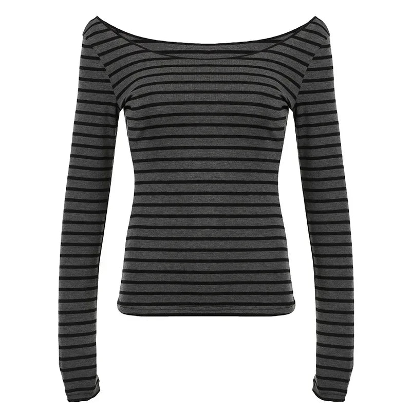 Striped Korean Street Style Top
