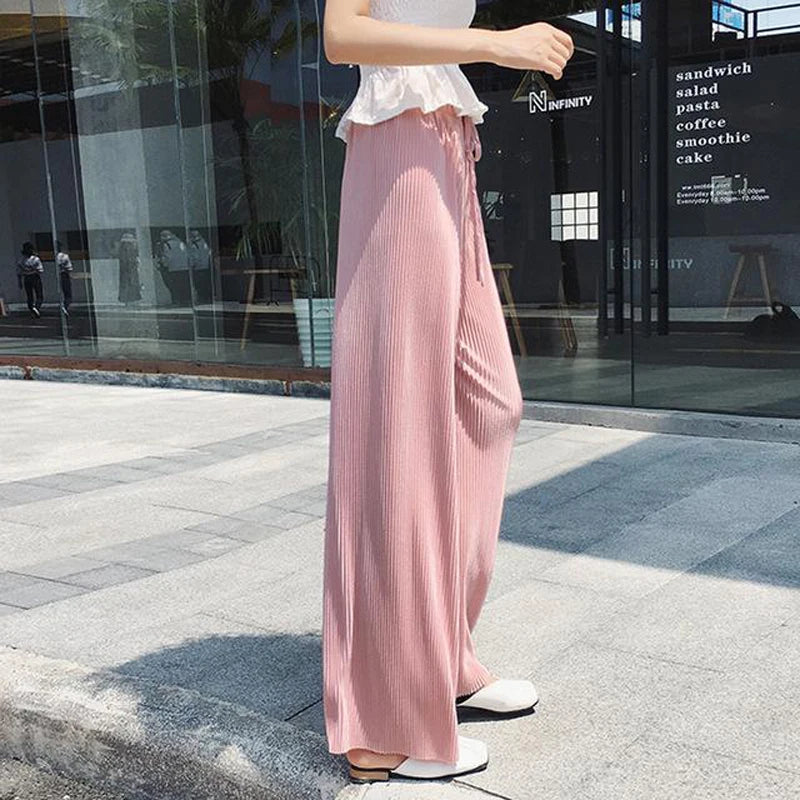 Ice Silk Wide Leg Trousers