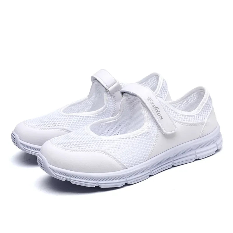 White Breathable Work Sneakers