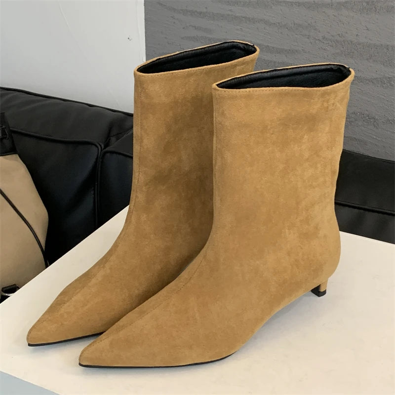 Vintage Pointed Ankle Boots