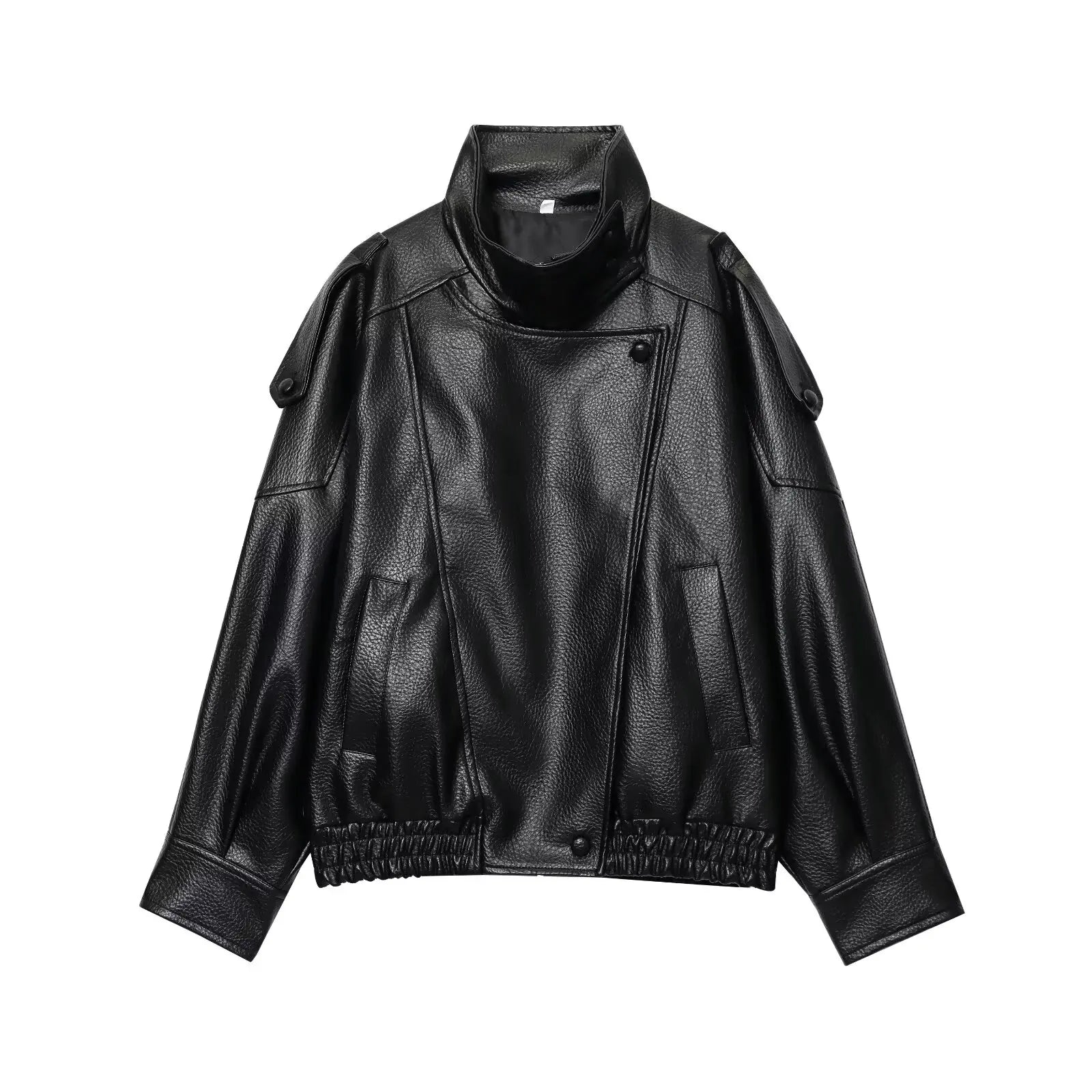 Chic Black Faux Leather Jacket